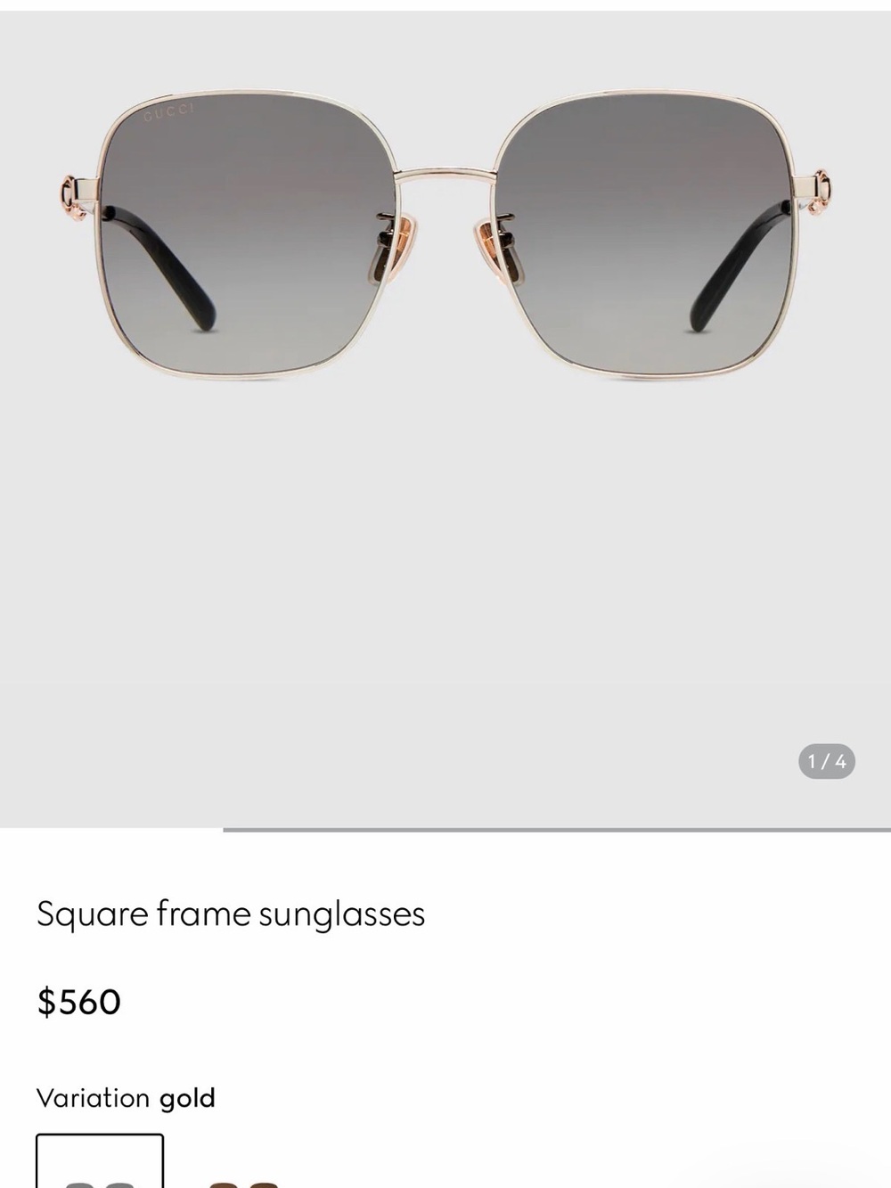 Gucci Large Metal Frame Sunglasses - Picture 6 of 7